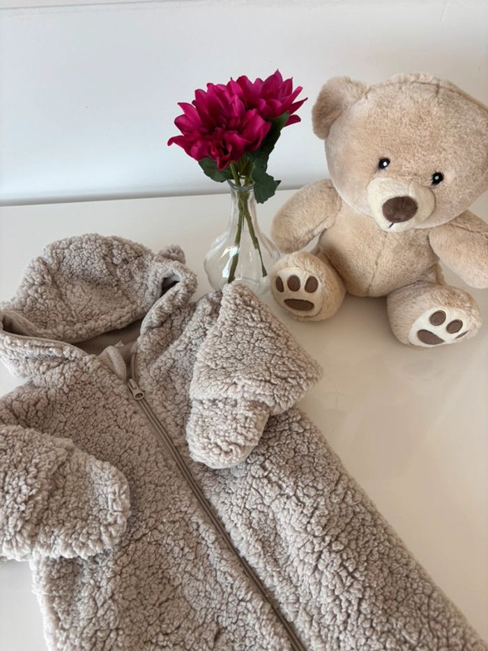 Combinaison pilote beige moumoute 6 mois - photo numéro 4