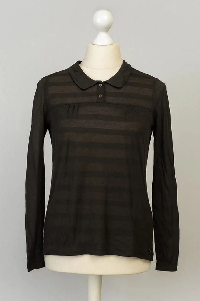 Tee shirt manche longue semi transparent gris foncé La Fée Maraboutée Taille 14 ans - photo numéro 2