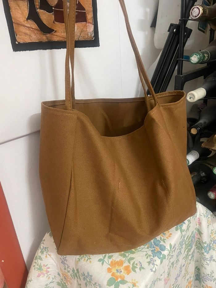 Sac à bandoulière marron décontracté en toile très résistant et de grande capacité