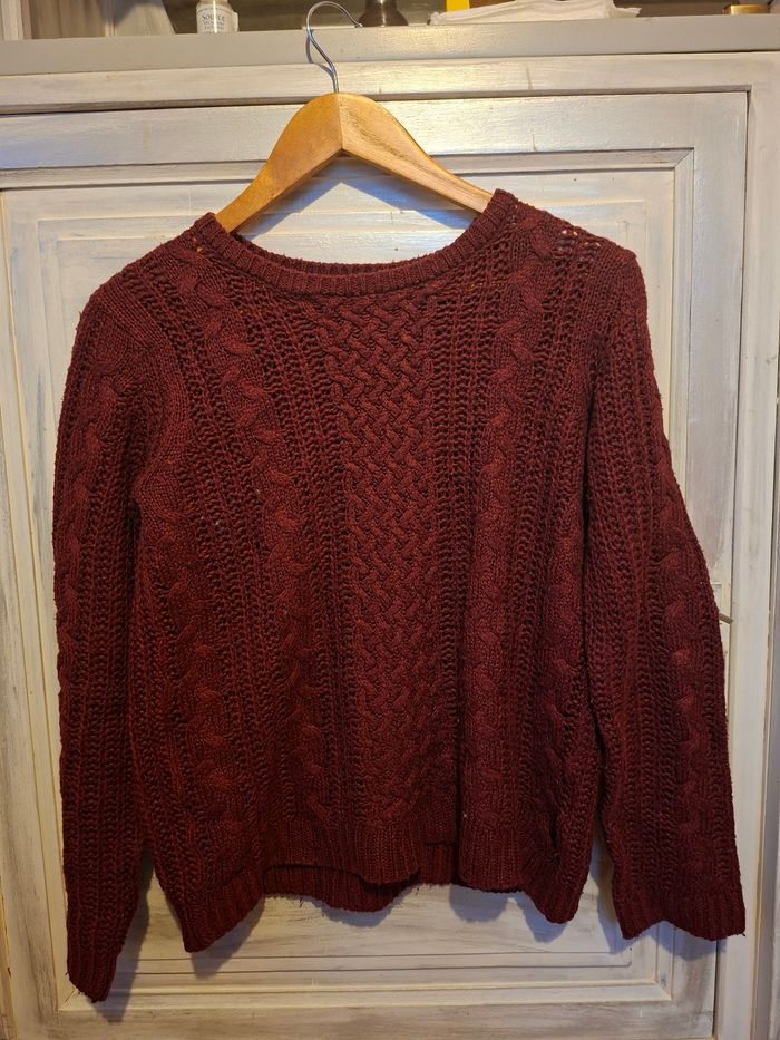 Sweat en laine bordeau