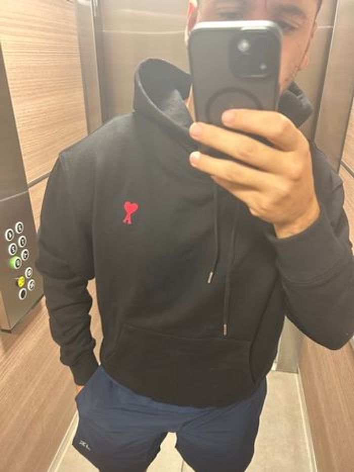 Sweat-shirt pull à capuche AMI Paris - Taille M - photo numéro 4