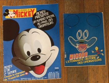 Ancien journal de mickey avec livret ordinateurs N°1895 - 1988 vintage