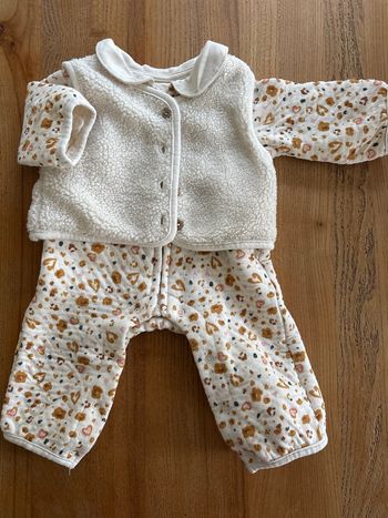 Ensemble combinaison léopard et gilet sans manche