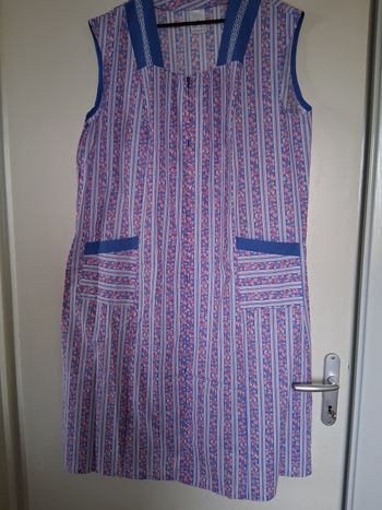 Blouse de cuisine vintage rose et bleu " t- 56"