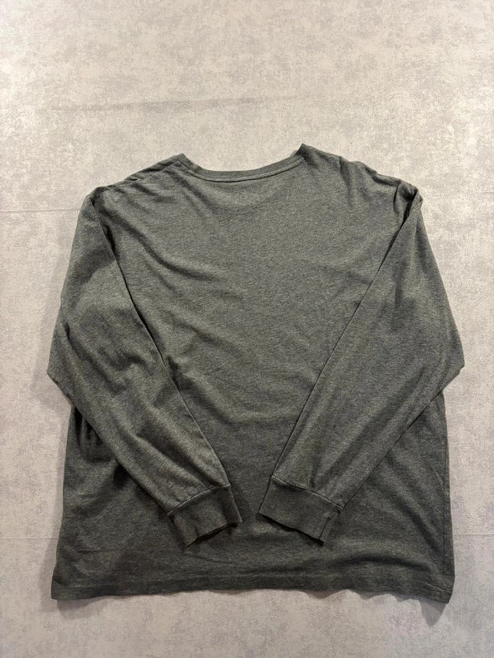 T-Shirt  Manche longue Ralph Lauren Gris logo brodé bleu taille L - photo numéro 7