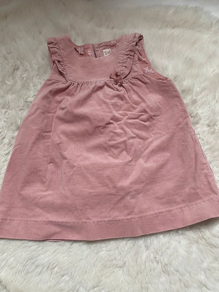 Robe bébé doublée rose Zara mini 6/9mois boutons dos