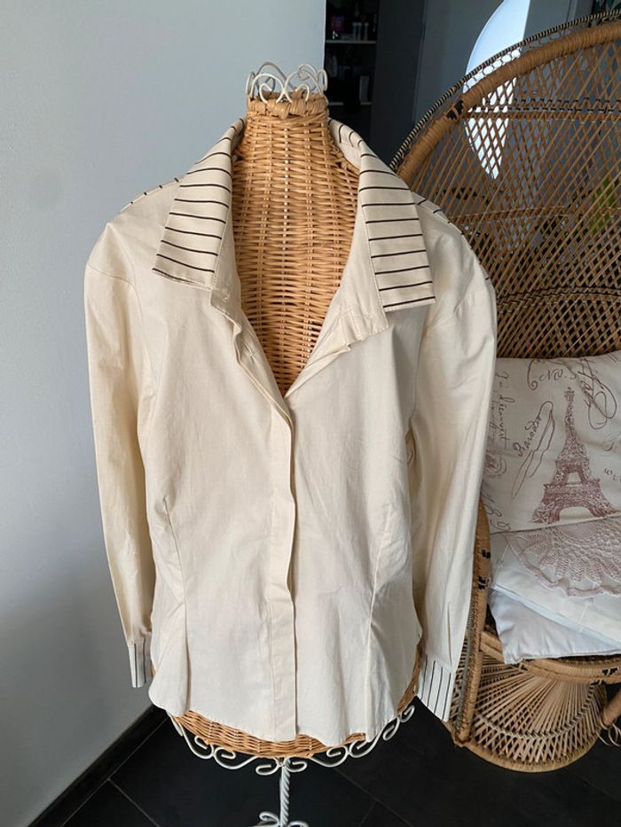 Chemise Isabel De Pedro beige avec la statue de la liberté taille 46 - photo numéro 2
