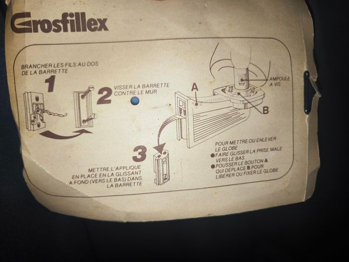 2 charmantes appliques murales vintage de la marque Grosfillex, modèle 'Rustica neuves - photo numéro 5