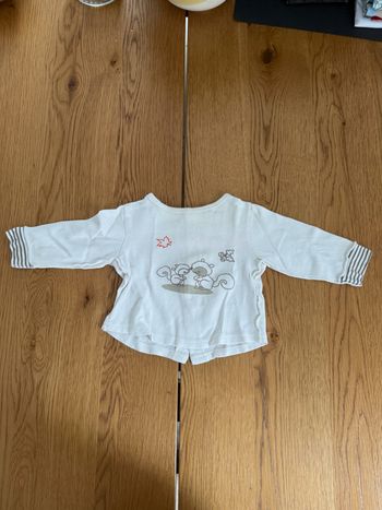 T-shirt Blanc Manches Longues Grain de Blé Bébé 6 Mois Très Bon État – Réduction sur Lot