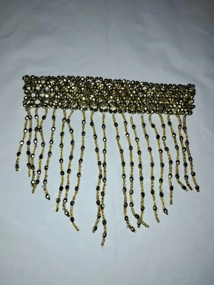 Bijou de tête doré à franges – Style oriental / bohème - photo numéro 4