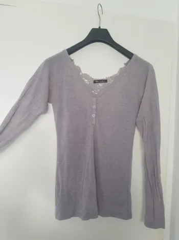 T shirt Élégant Gris Femme Taille M