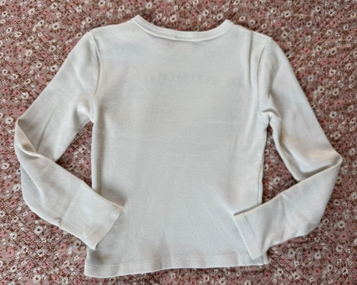 Haut côtelé Zara 8ans TBE blanc et vert - photo numéro 4