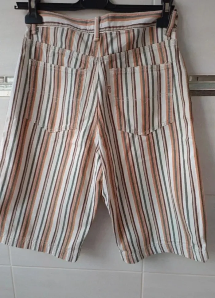 Short vintage t.34 100% coton taille haute - photo numéro 4