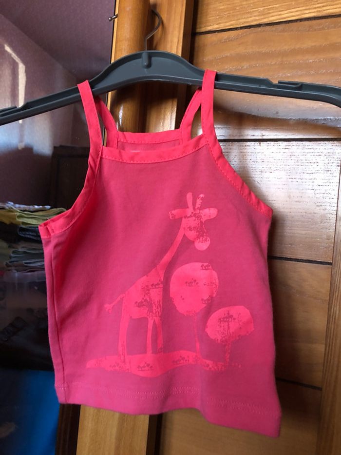 Débardeur rose à motifs, taille 3 mois, marque Kitchoun.