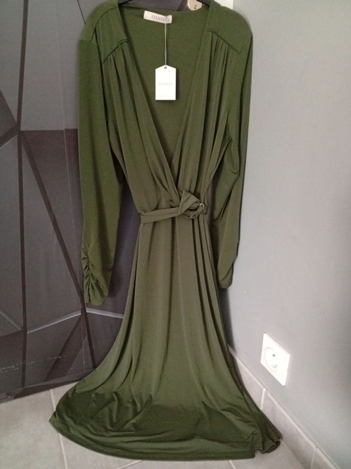 Robe longue kaki