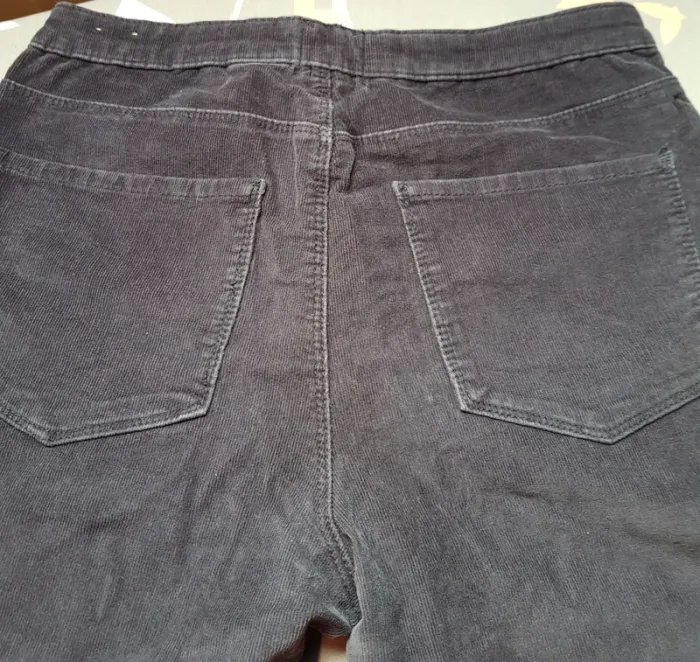 Pantalon slim velour bleu Marine Zara - photo numéro 4