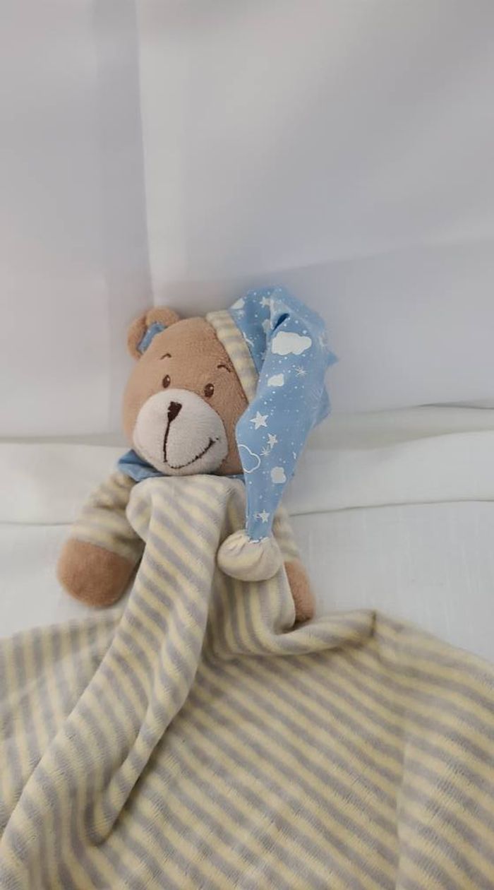 Doudou tête ours /ourson bonnet de nuit
