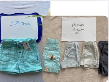 Lot 1 Short Neuf & 4 shorts TBE - Obaïbi, DPAM & autre - 18 mois