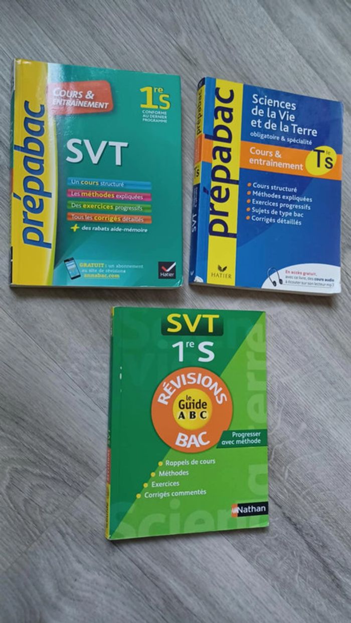 Lot livre prépa bac SVT