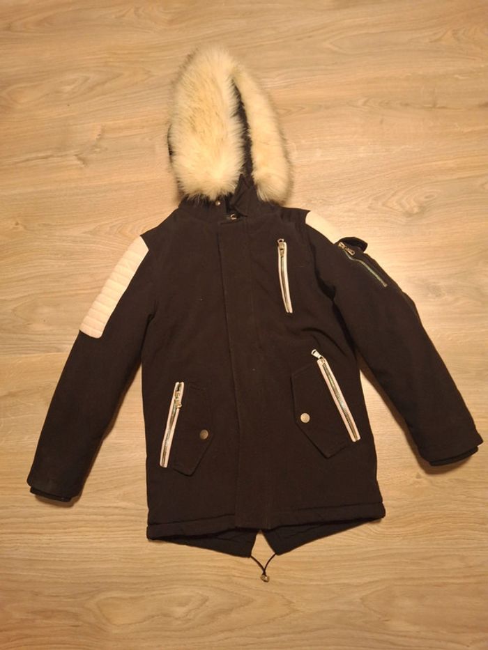 Magnifique manteau garçon 10 ans noir et blanc