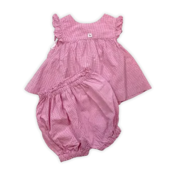 Blouse et bloomer motif vichy Jacadi 6 mois