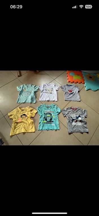 Lot de 6 t-shirt taille 74 cm (9 mois)