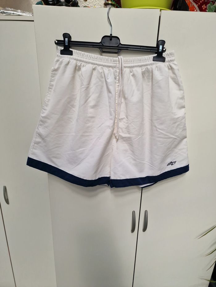 Short Blanc Bandes Marine
