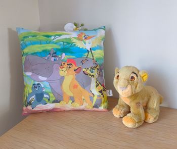 🌿 Coussin décoratif + Peluche Simba - Le Roi Lion - Disney 🌿
