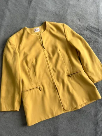 Veste jaune Betty Barclay – Chic structuré & zip doré – T.44