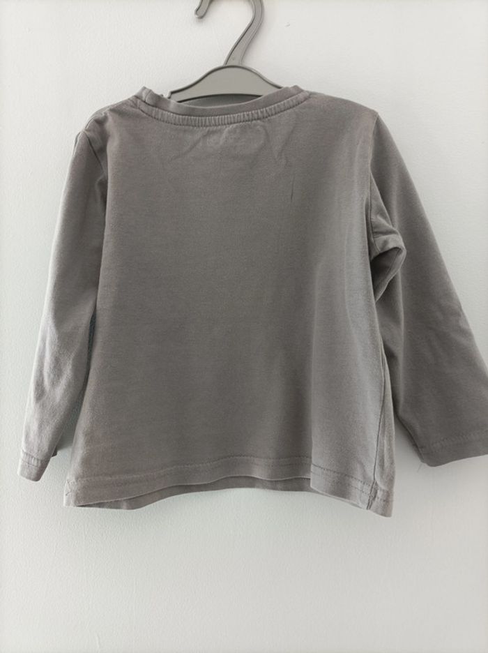 t-shirt manches longues in extenso gris 3ans - photo numéro 3