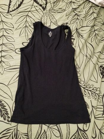 Débardeur teeshirt manches courtes noir uni M