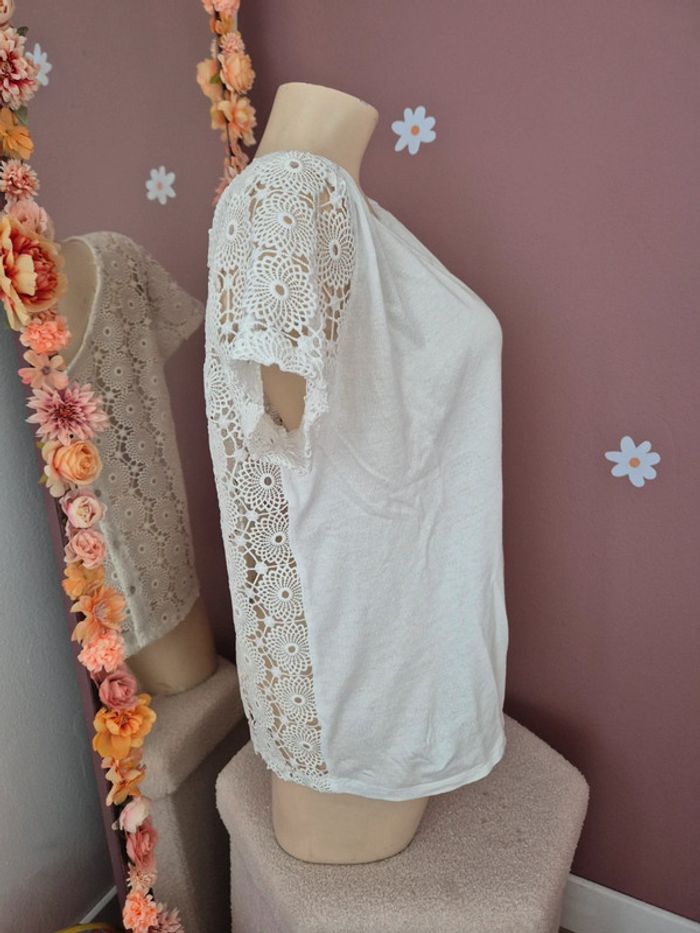 Blouse blanche dentelle - photo numéro 4