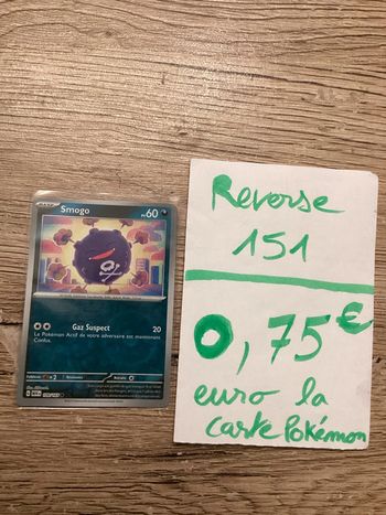 carte Pokémon smogo reverse 109/165 EV3.5 collection 151 FR neuf sortie de booster