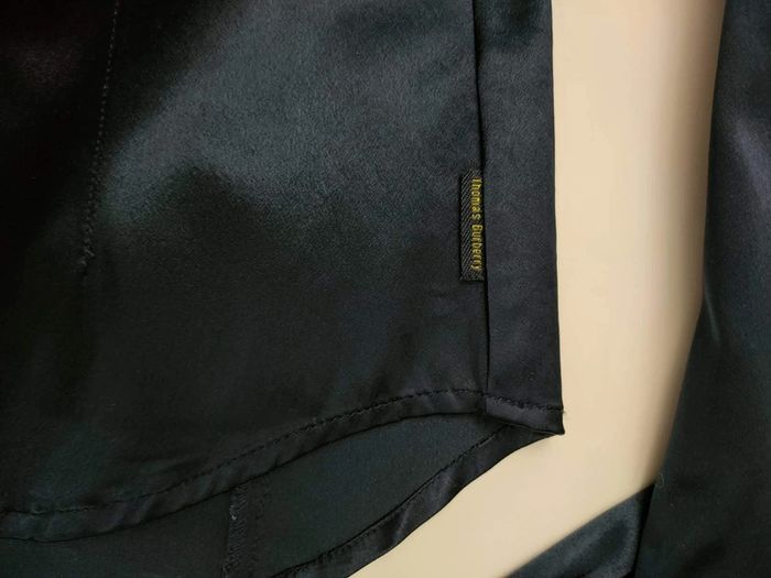 Chemise Burberry vintage bleu marine satinée, 75% acétate, allure rétro chic - photo numéro 3