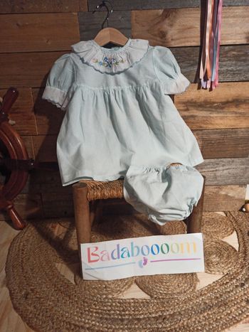 Tenue vintage robe culotte 18 mois tbe