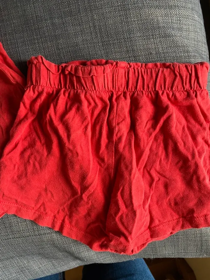 Ensemble t-shirt short été fille Kiabi 24m rouge - photo numéro 3