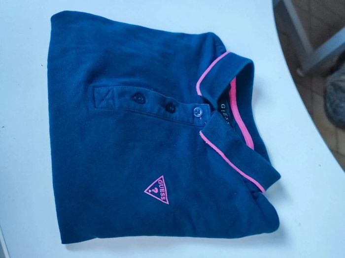 Polo Guess homme bleu Marine et rose fushia t s 36 - photo numéro 7