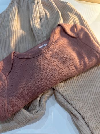 Ensemble salopette velours et body chaud manche longues