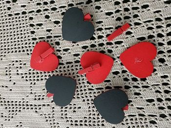 6 ardoises coeur sur pince d'environ 5 X 5 cm