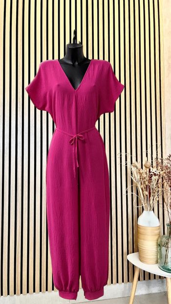 Combinaison pantalon rose fuchsia taille unique
