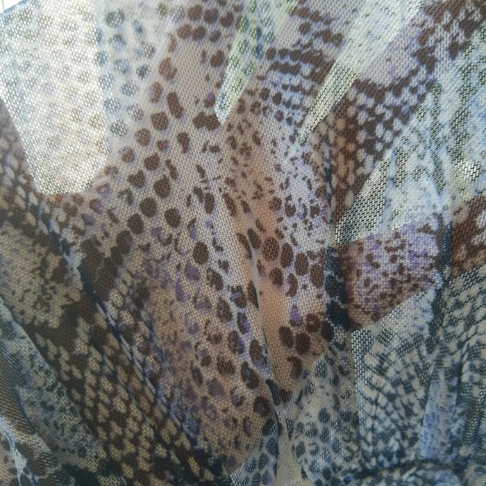 Robe en voile imprimée chic bleu taille XL comme neuve - photo numéro 9