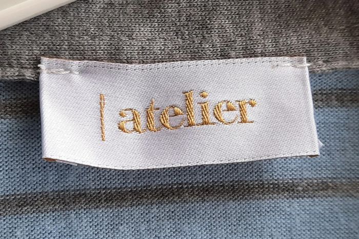Polo bleu clair et gris Atelier,taille 40 - photo numéro 5