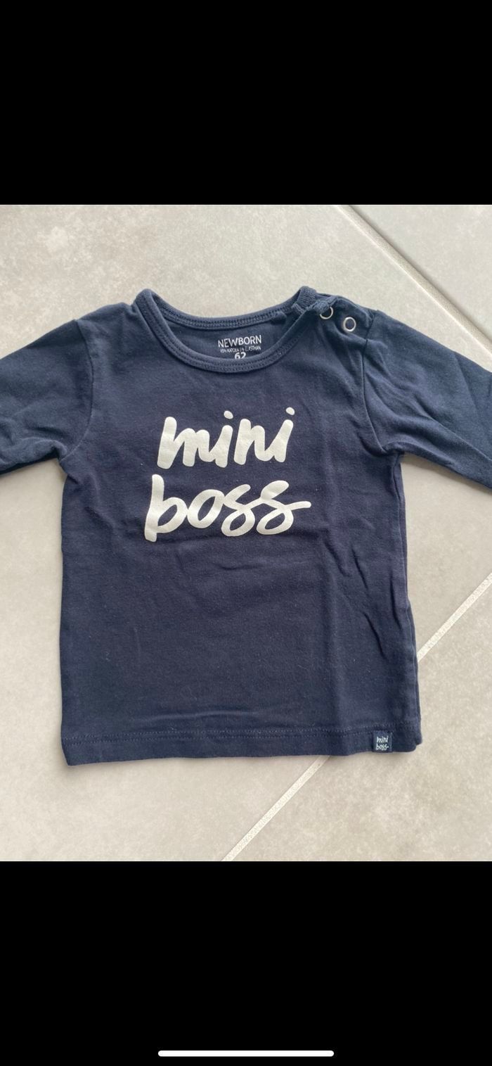 Tee shirt manches longues Mini Boss 6 mois - photo numéro 3