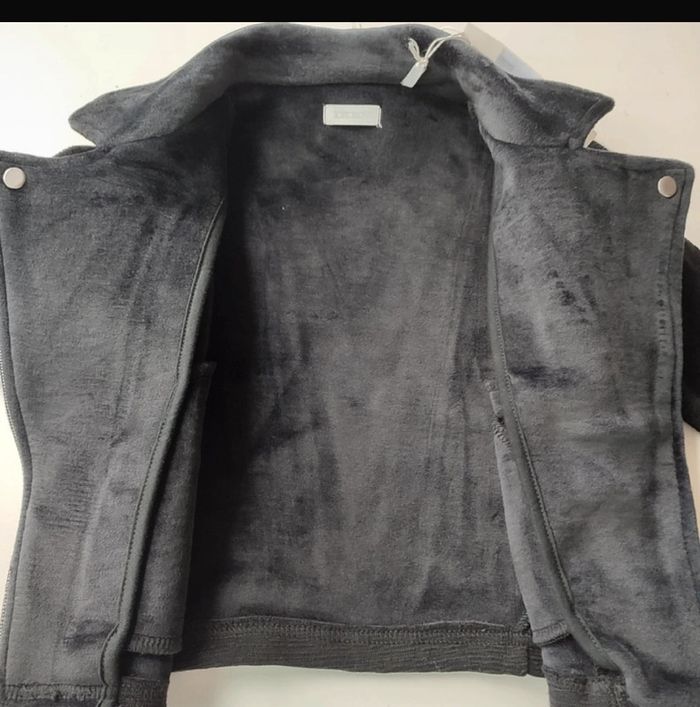 Veste perfecto noir doublé velours pour enfants de 3 ans ou 98 cm, IKKS - photo numéro 2