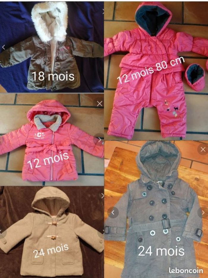 Manteaux et combinaison hiver fille 12 18  24 mois