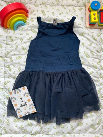 robe sans manches avec tulle bleu marine 3 ans tape à l'oeil