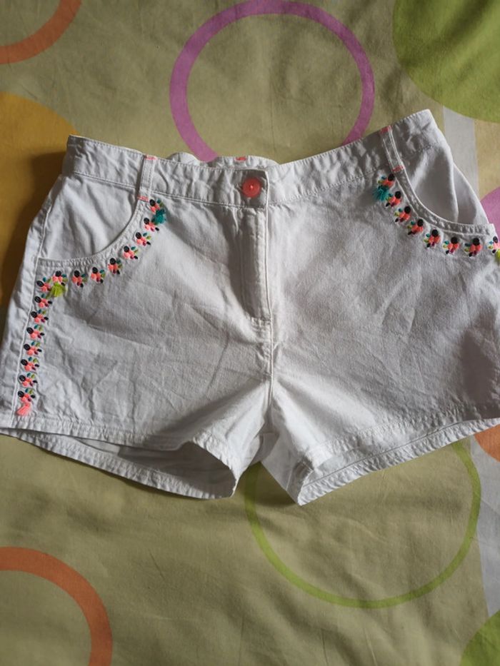 Short fille blanc