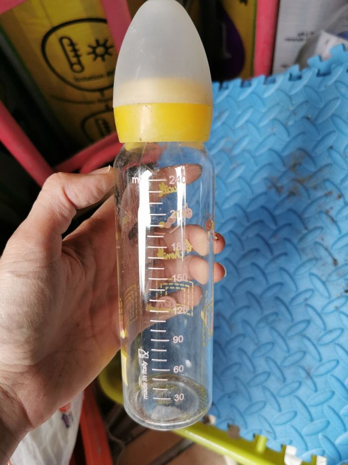 Biberon en verre sans tetine à nettoyer