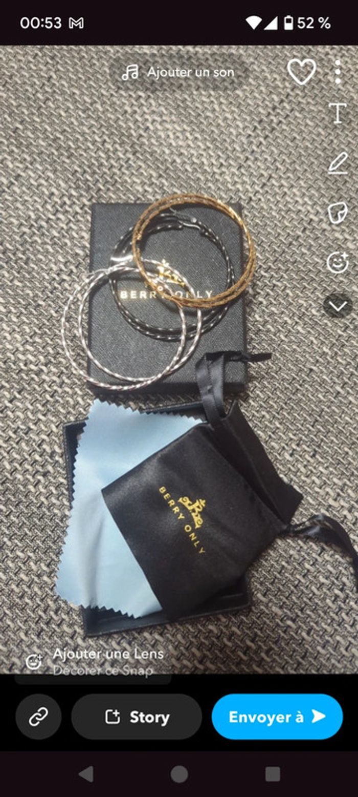 Lots 3paire de créoles torsadé argeté noir doré