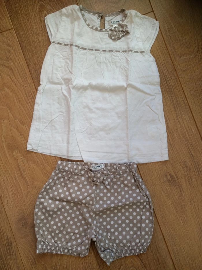 Ensemble short à pois et tunique La Redoute - 2 ans